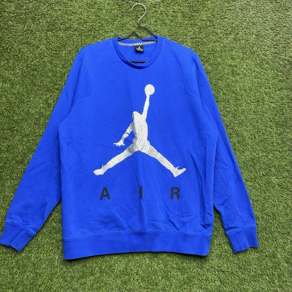 Air Jordan Flight MVP Sweatshirt Mens XL Lightweight Fleece Blue DX9647-100
